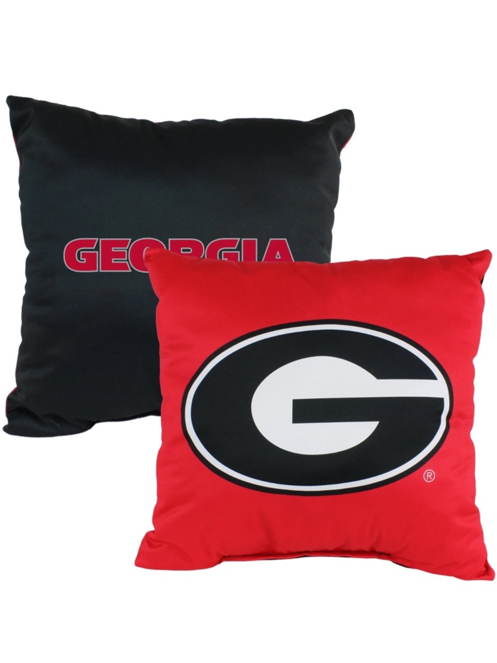 University of Georgia Bulldogs Red & Black Logo Throw Pillow